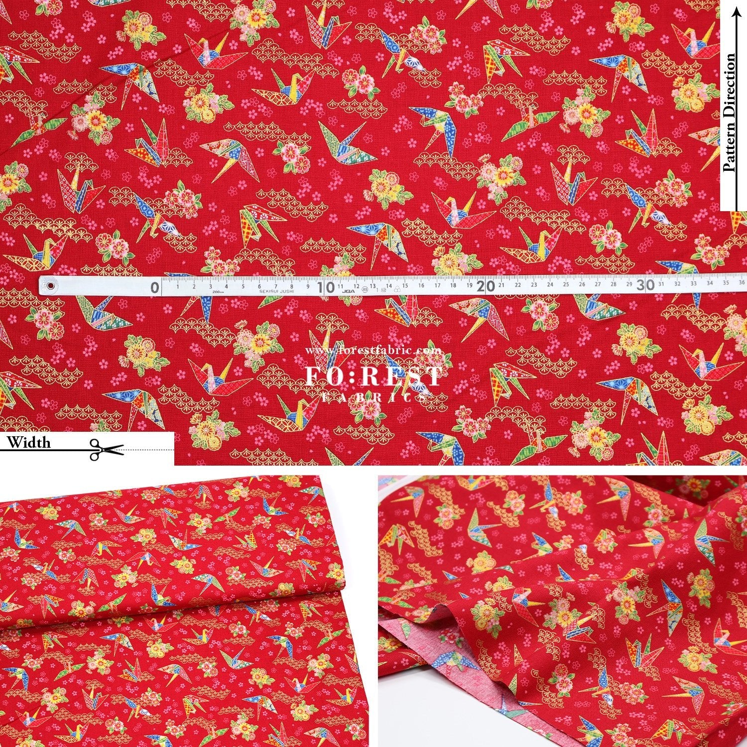 cotton - Thousand Paper Cranes - FO:REST Fabric 布恩堂Liberty fabrictana lawnjapanese fabricykk zipper