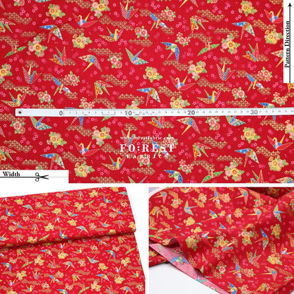 cotton - Thousand Paper Cranes - FO:REST Fabric 布恩堂Liberty fabrictana lawnjapanese fabricykk zipper