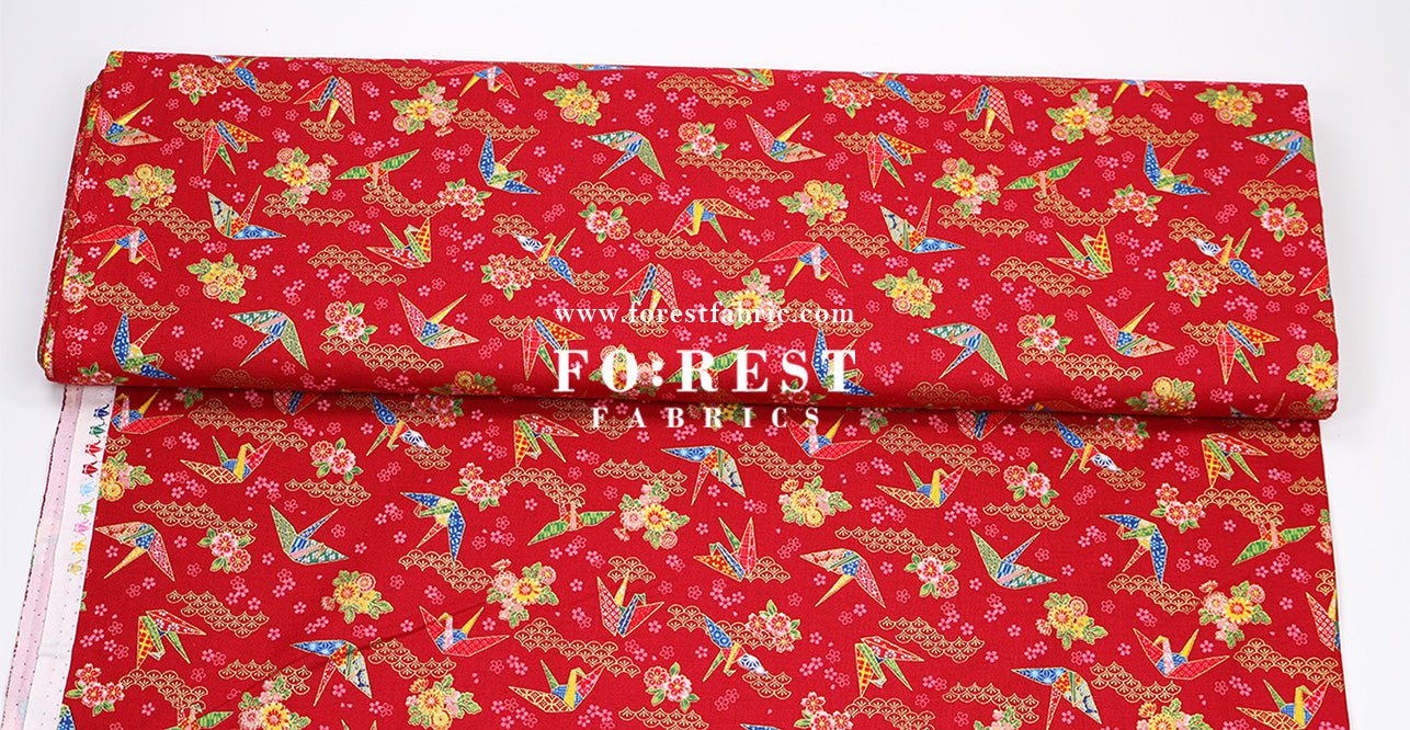 cotton - Thousand Paper Cranes - FO:REST Fabric 布恩堂Liberty fabrictana lawnjapanese fabricykk zipper