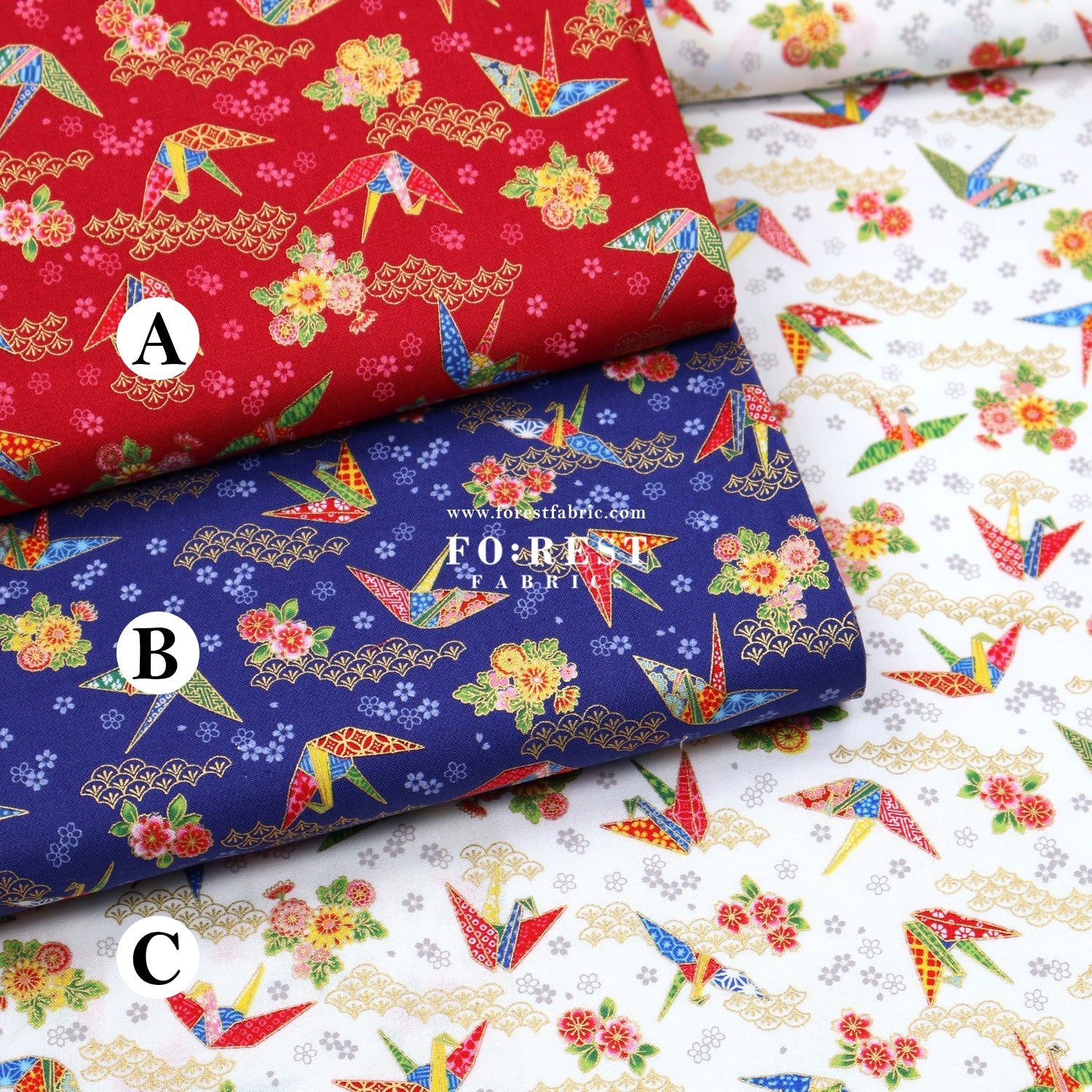 cotton - Thousand Paper Cranes - FO:REST Fabric 布恩堂Liberty fabrictana lawnjapanese fabricykk zipper