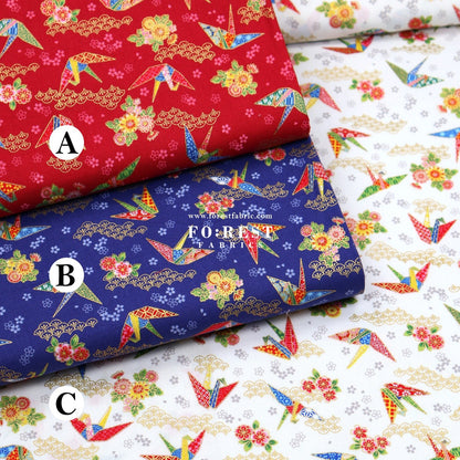 cotton - Thousand Paper Cranes - FO:REST Fabric 布恩堂Liberty fabrictana lawnjapanese fabricykk zipper