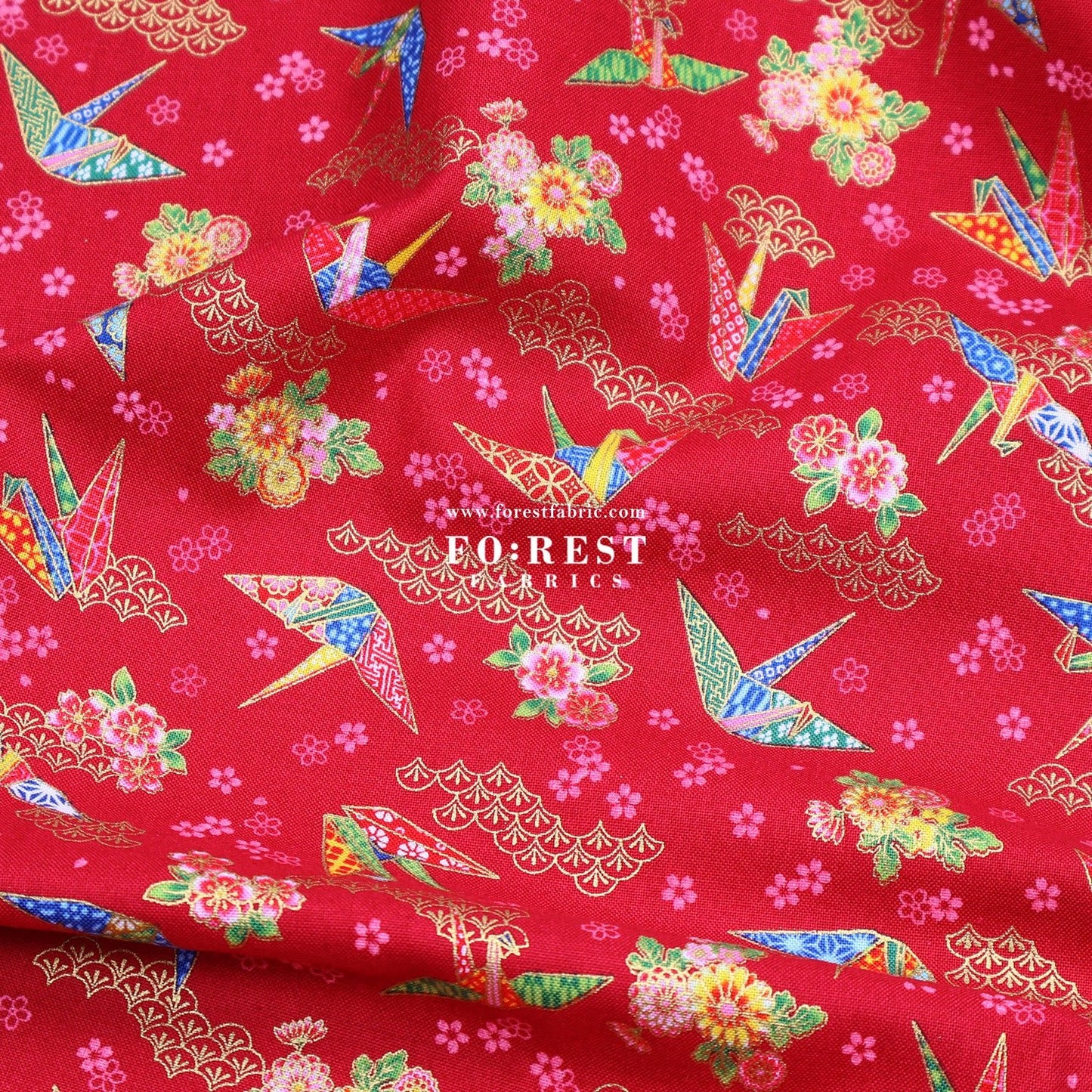 cotton - Thousand Paper Cranes - FO:REST Fabric 布恩堂Liberty fabrictana lawnjapanese fabricykk zipper