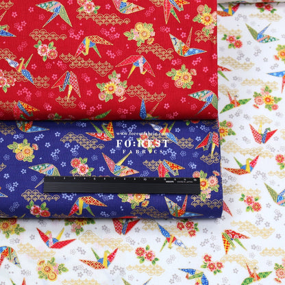 cotton - Thousand Paper Cranes - FO:REST Fabric 布恩堂Liberty fabrictana lawnjapanese fabricykk zipper