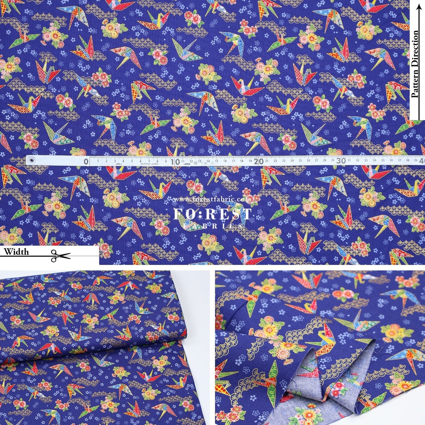 cotton - Thousand Paper Cranes - FO:REST Fabric 布恩堂Liberty fabrictana lawnjapanese fabricykk zipper