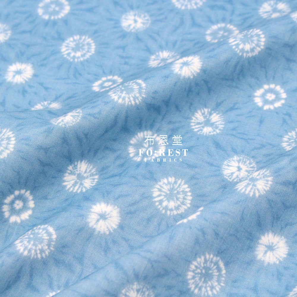 Cotton - Tie-Dye Style Snow Fabric Light
