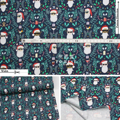 Cotton - Time To Get Blitzened Santa Fabric