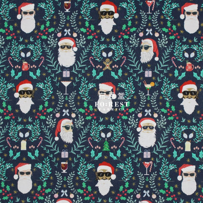 Cotton - Time To Get Blitzened Santa Fabric
