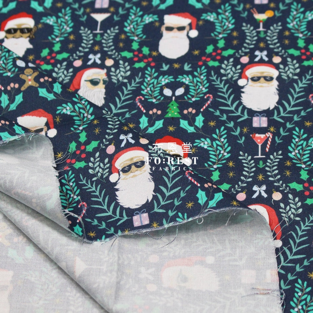 Cotton - Time To Get Blitzened Santa Fabric