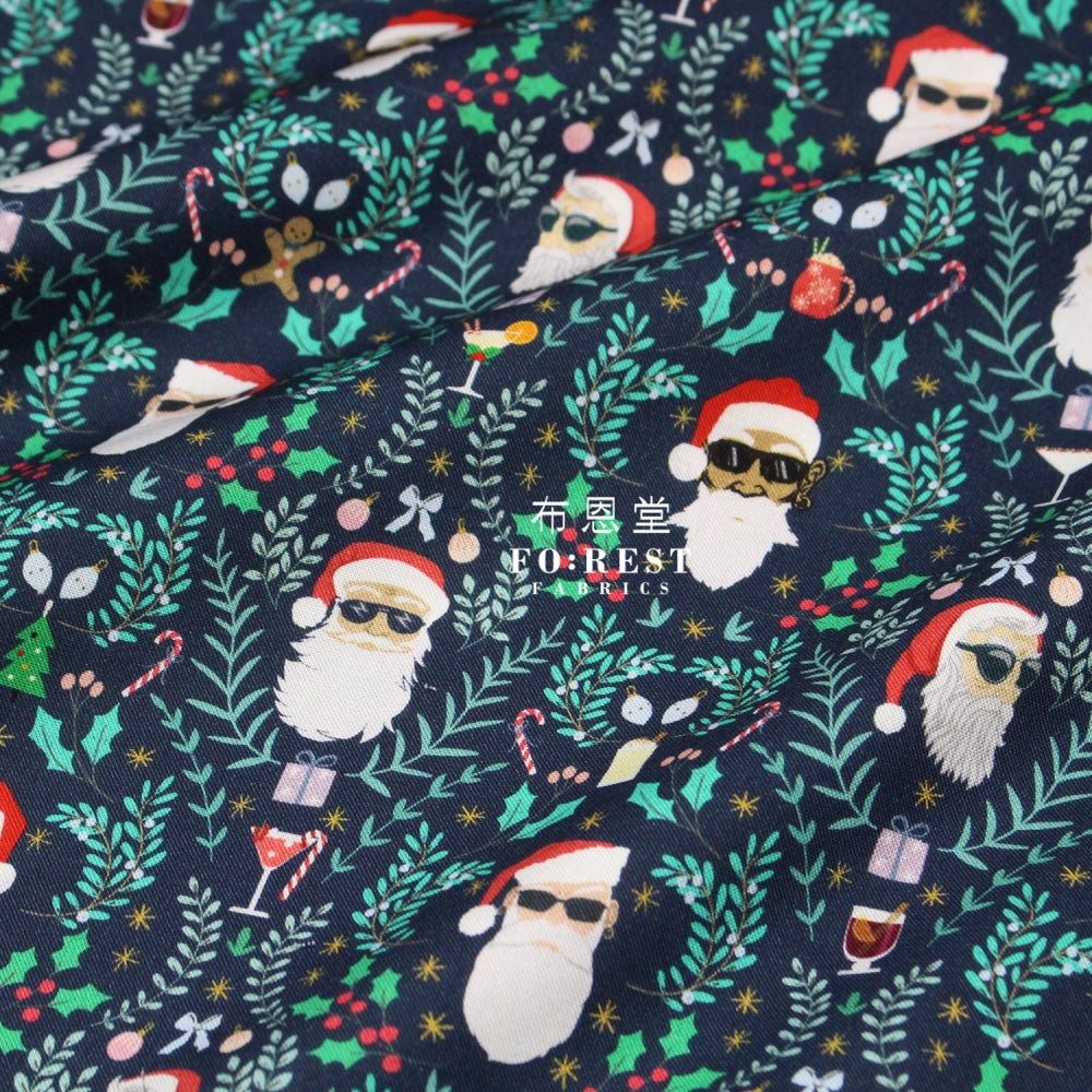 cotton - TIME TO GET BLITZENED santa fabric - FO:REST Fabric 布恩堂Liberty fabrictana lawnjapanese fabricykk zipper