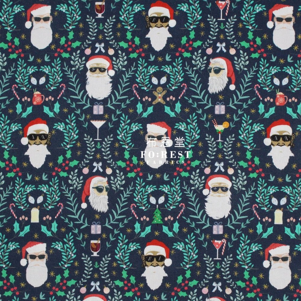 cotton - TIME TO GET BLITZENED santa fabric - FO:REST Fabric 布恩堂Liberty fabrictana lawnjapanese fabricykk zipper