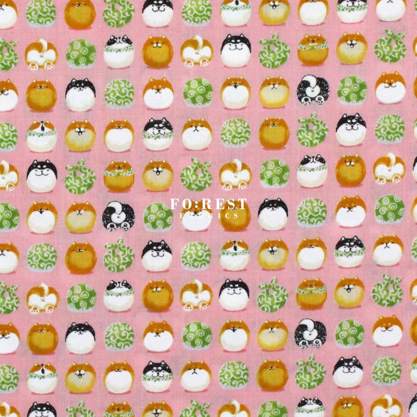 cotton - TravellingShiba Inu fabric Pink - FO:REST Fabric 布恩堂Liberty fabrictana lawnjapanese fabricykk zipper