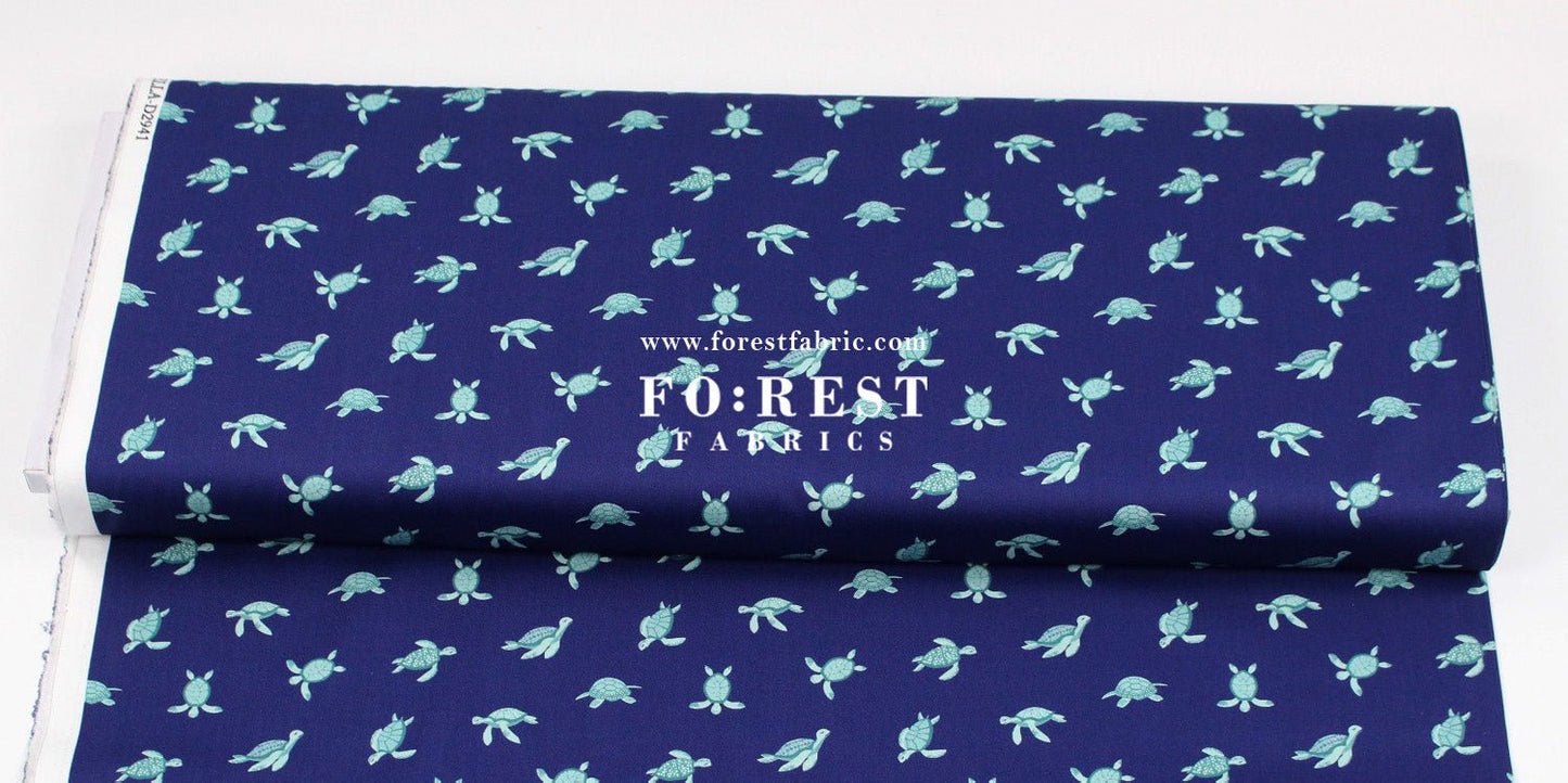 cotton - Turtley Sea fabric Navy - FO:REST Fabric 布恩堂Liberty fabrictana lawnjapanese fabricykk zipper