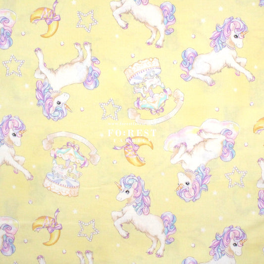 cotton - Unicorn fabric Yellow - FO:REST Fabric 布恩堂Liberty fabrictana lawnjapanese fabricykk zipper