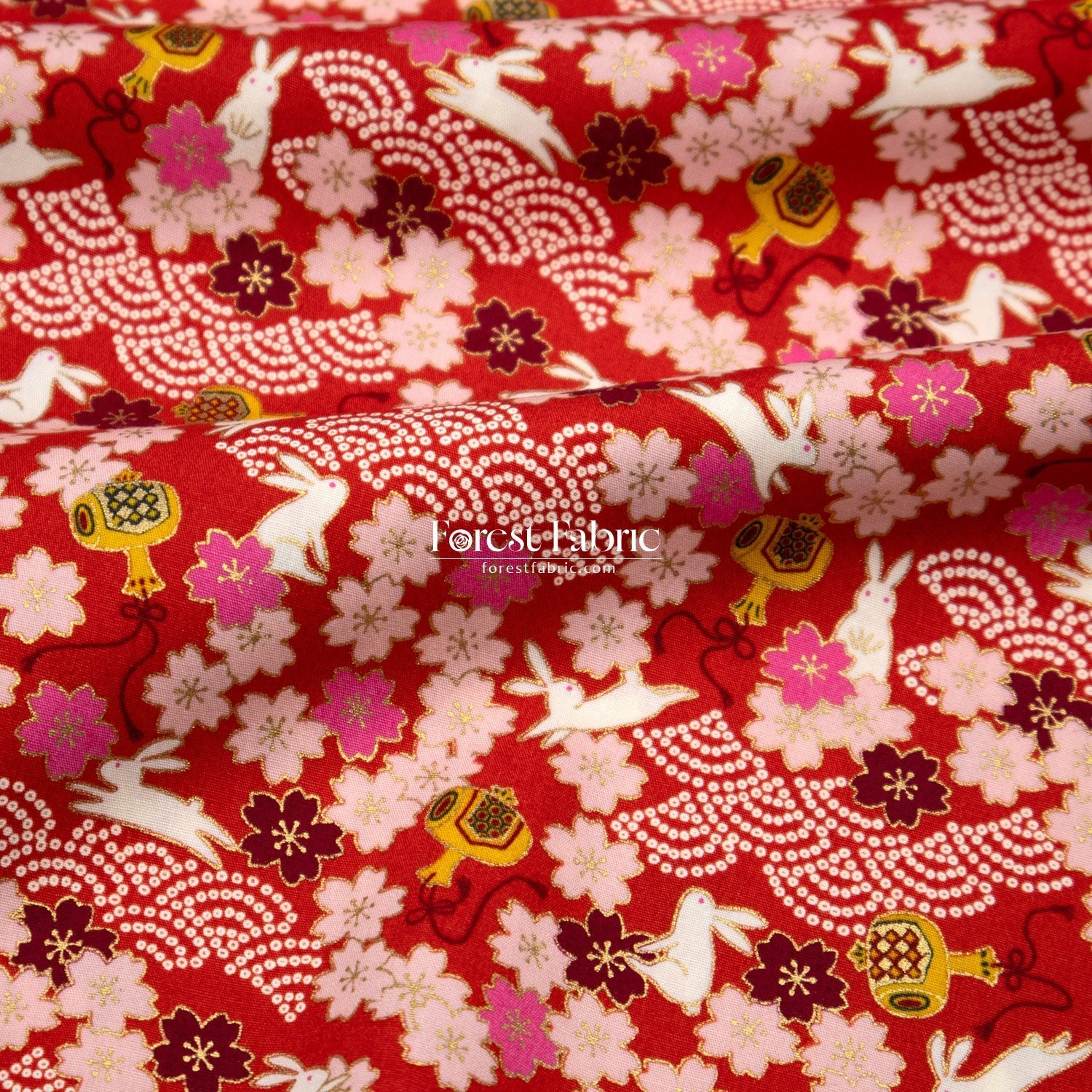 cotton - Usagi Rabbit fabric - FO:REST Fabric 布恩堂Liberty fabrictana lawnjapanese fabricykk zipper
