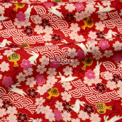 cotton - Usagi Rabbit fabric - FO:REST Fabric 布恩堂Liberty fabrictana lawnjapanese fabricykk zipper
