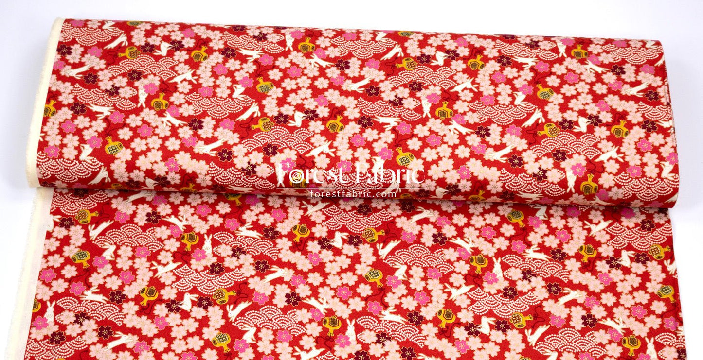 cotton - Usagi Rabbit fabric - FO:REST Fabric 布恩堂Liberty fabrictana lawnjapanese fabricykk zipper