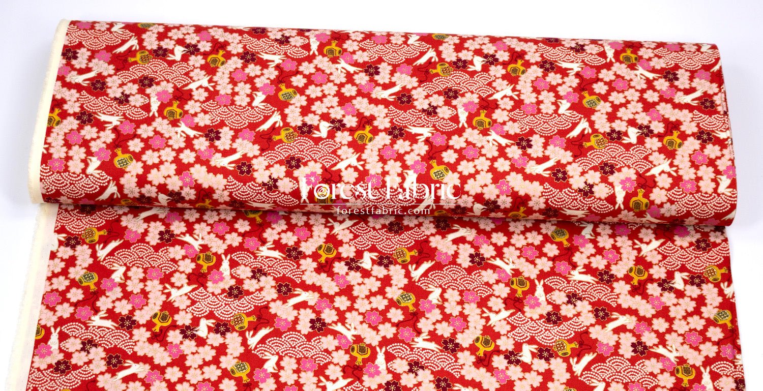 cotton - Usagi Rabbit fabric - FO:REST Fabric 布恩堂Liberty fabrictana lawnjapanese fabricykk zipper