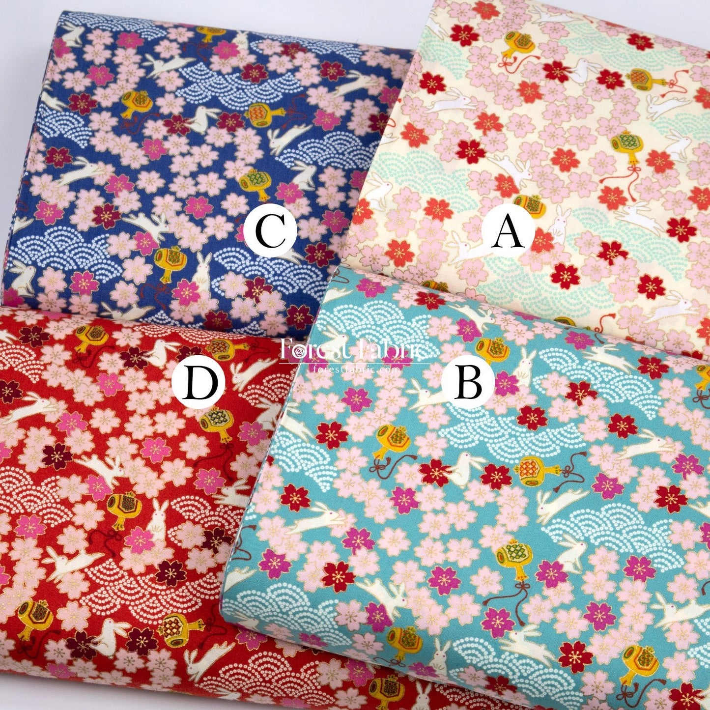 cotton - Usagi Rabbit fabric - FO:REST Fabric 布恩堂Liberty fabrictana lawnjapanese fabricykk zipper