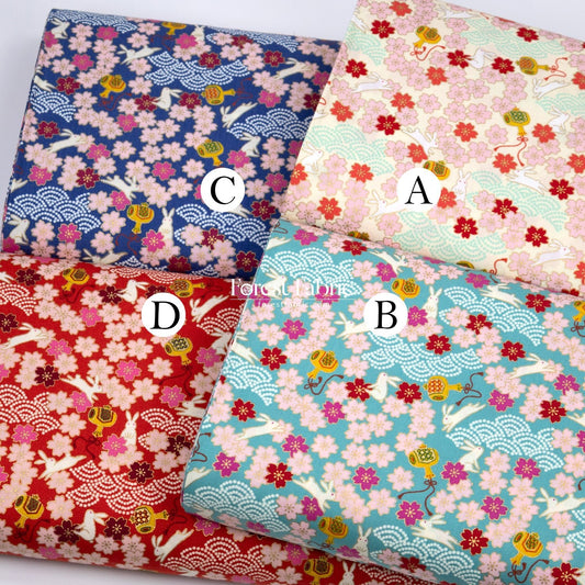 cotton - Usagi Rabbit fabric - FO:REST Fabric 布恩堂Liberty fabrictana lawnjapanese fabricykk zipper