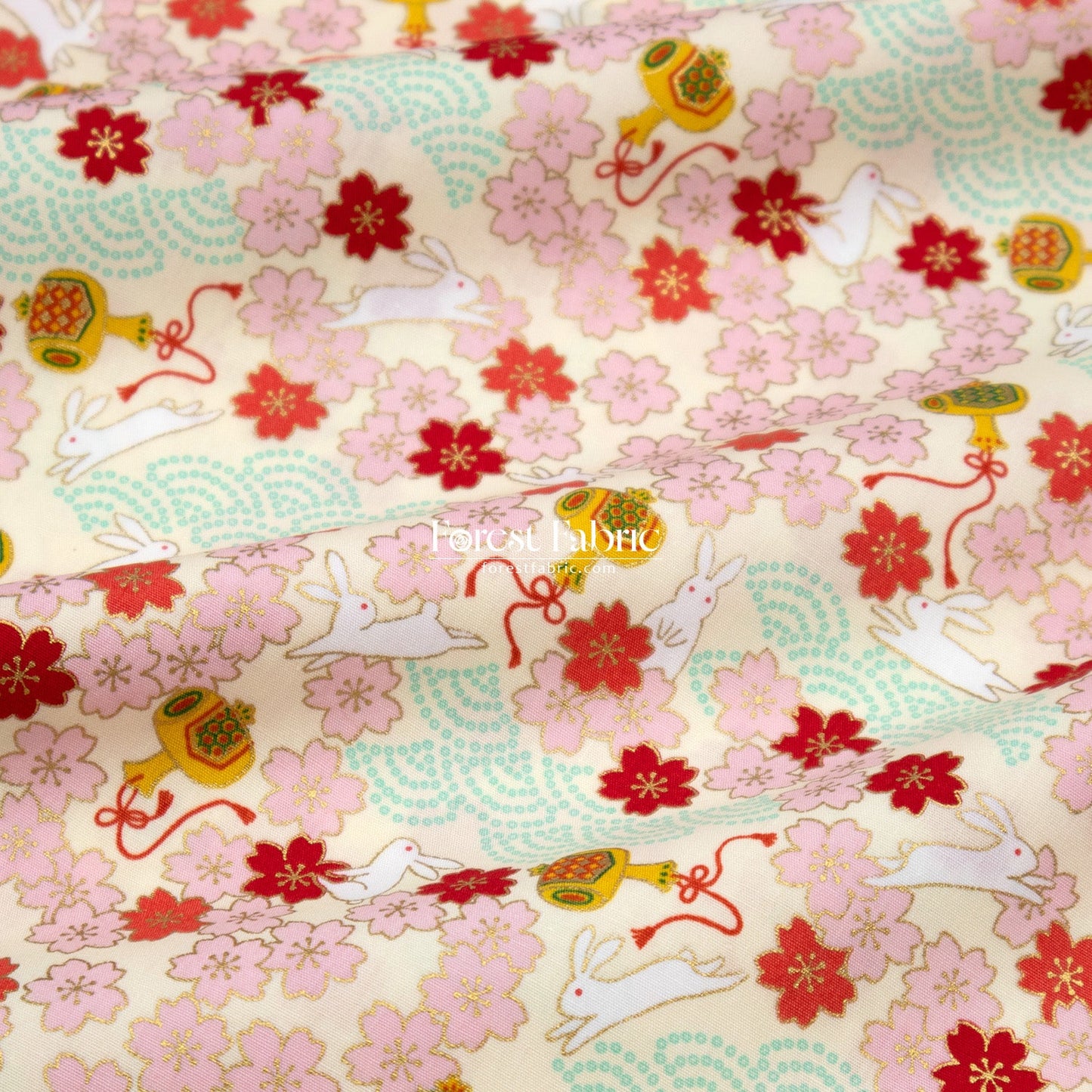 cotton - Usagi Rabbit fabric - FO:REST Fabric 布恩堂Liberty fabrictana lawnjapanese fabricykk zipper