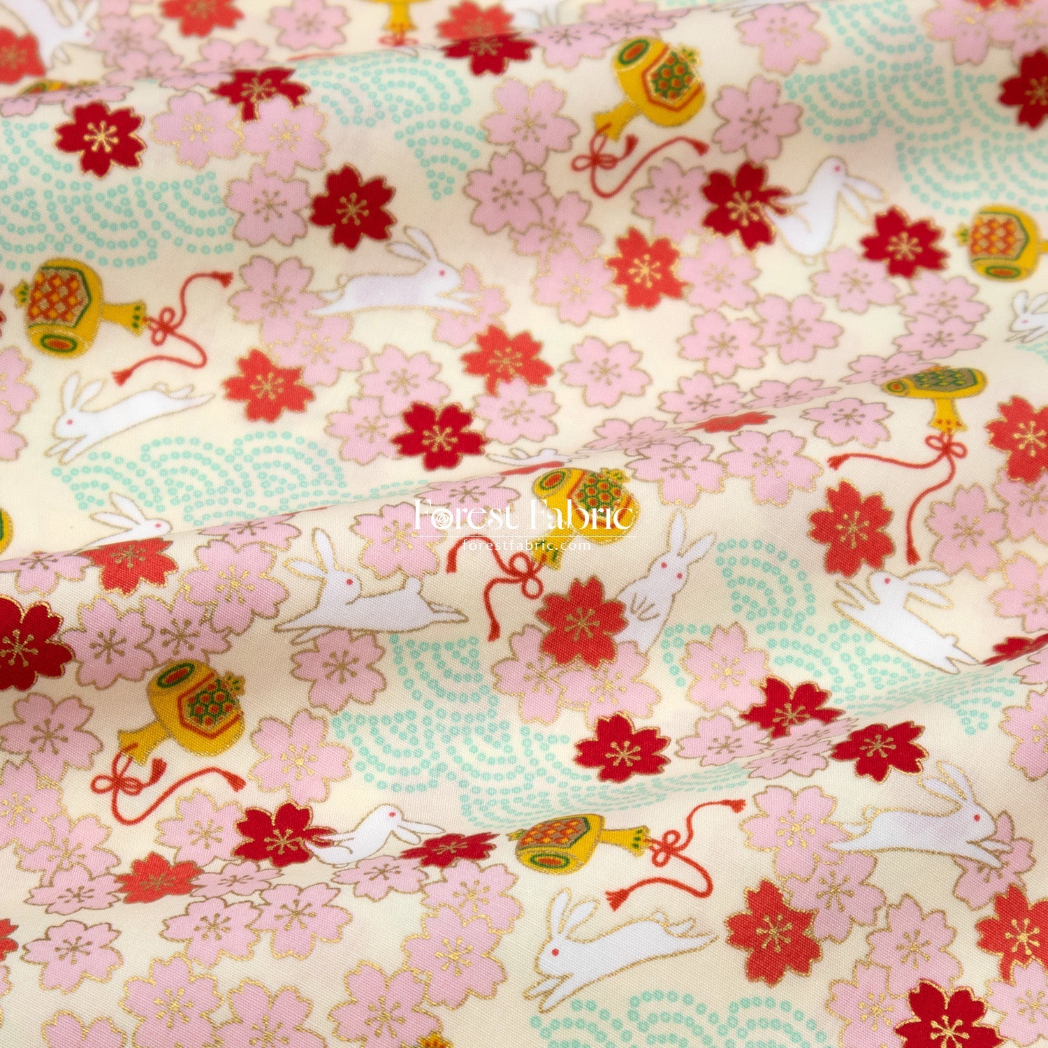 cotton - Usagi Rabbit fabric - FO:REST Fabric 布恩堂Liberty fabrictana lawnjapanese fabricykk zipper