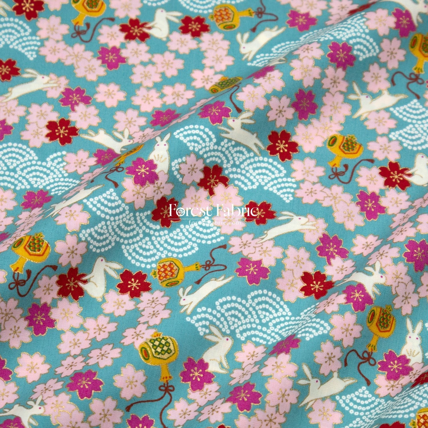 cotton - Usagi Rabbit fabric - FO:REST Fabric 布恩堂Liberty fabrictana lawnjapanese fabricykk zipper