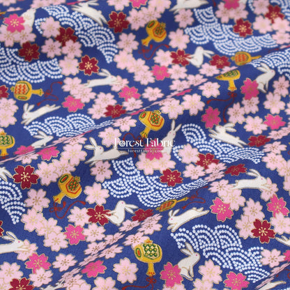 cotton - Usagi Rabbit fabric - FO:REST Fabric 布恩堂Liberty fabrictana lawnjapanese fabricykk zipper