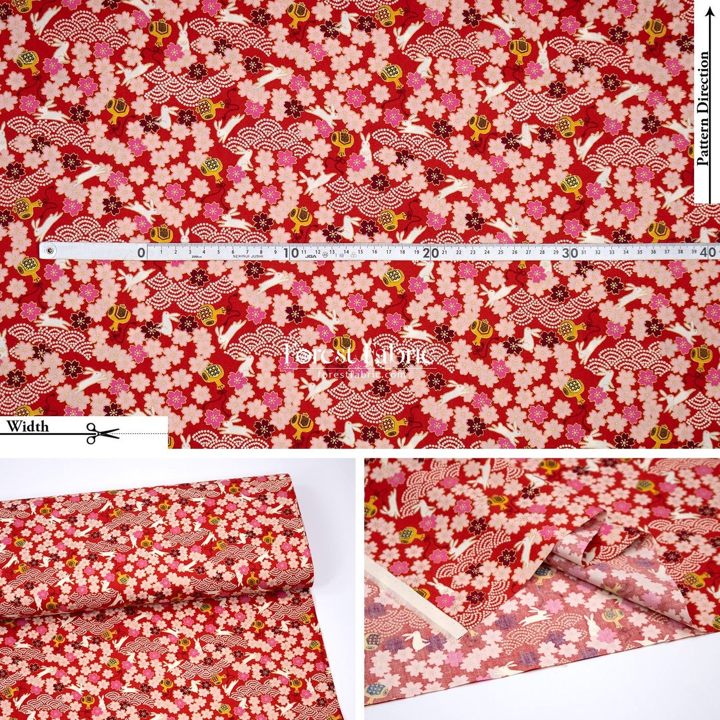 cotton - Usagi Rabbit fabric - FO:REST Fabric 布恩堂Liberty fabrictana lawnjapanese fabricykk zipper