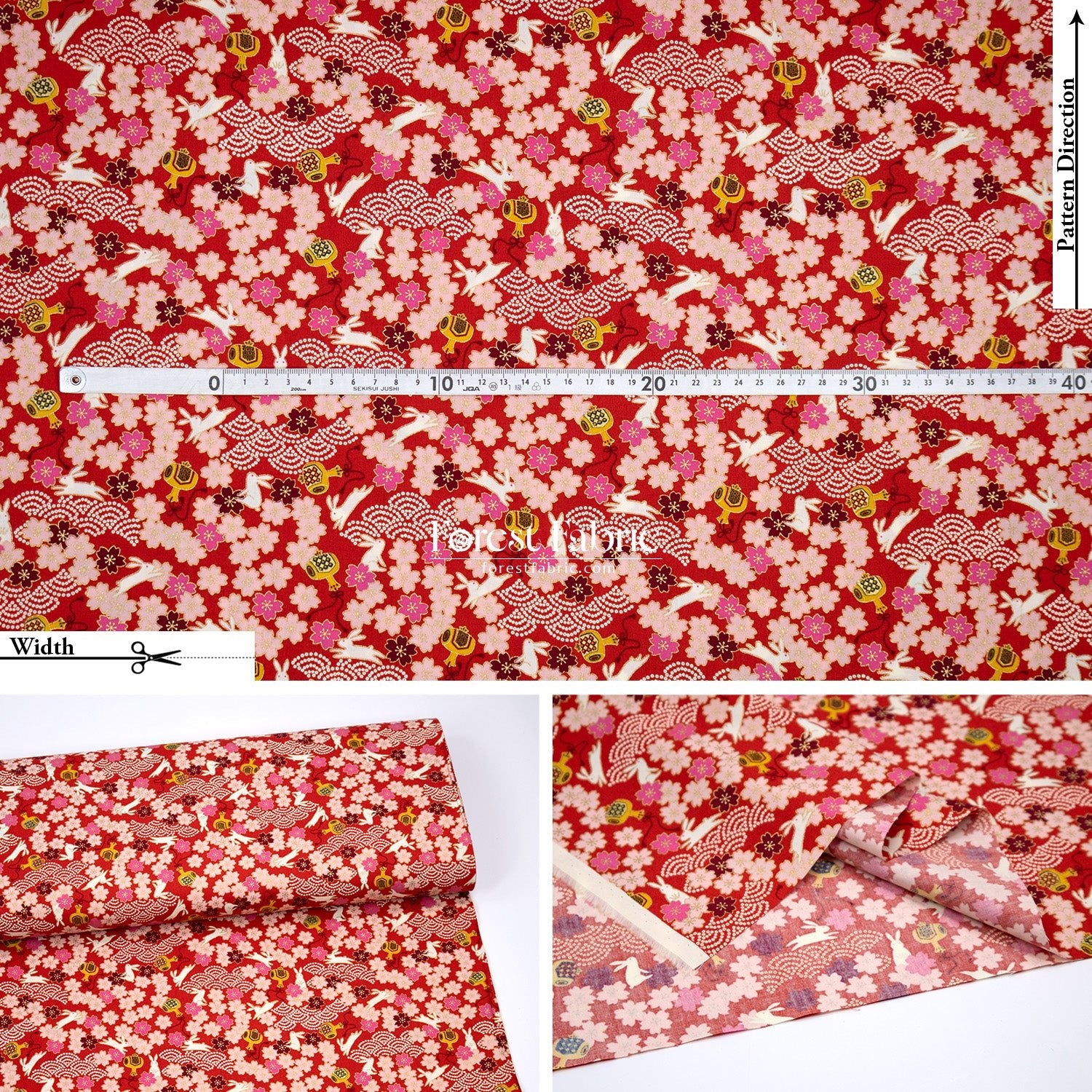 cotton - Usagi Rabbit fabric - FO:REST Fabric 布恩堂Liberty fabrictana lawnjapanese fabricykk zipper
