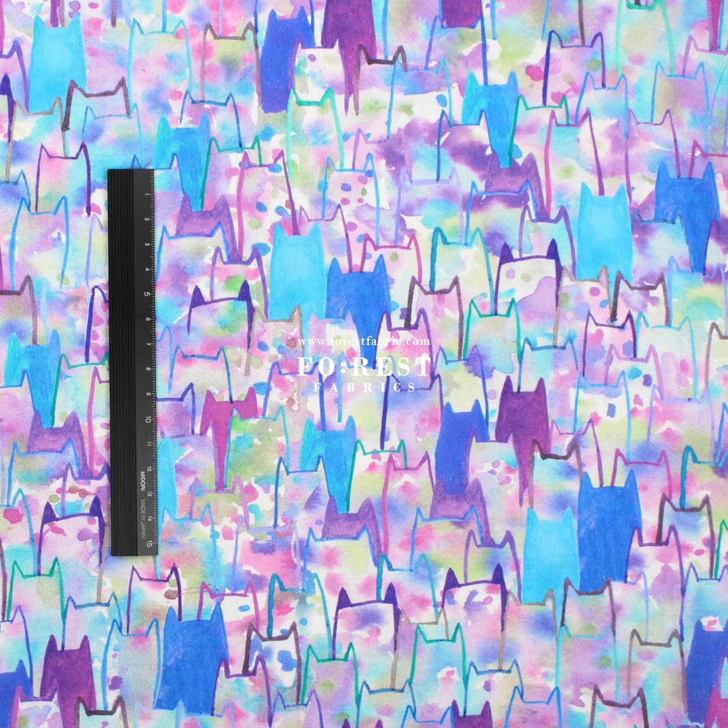 cotton - watercolour Cats fabric - FO:REST Fabric 布恩堂Liberty fabrictana lawnjapanese fabricykk zipper