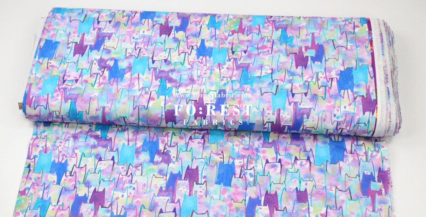 cotton - watercolour Cats fabric - FO:REST Fabric 布恩堂Liberty fabrictana lawnjapanese fabricykk zipper