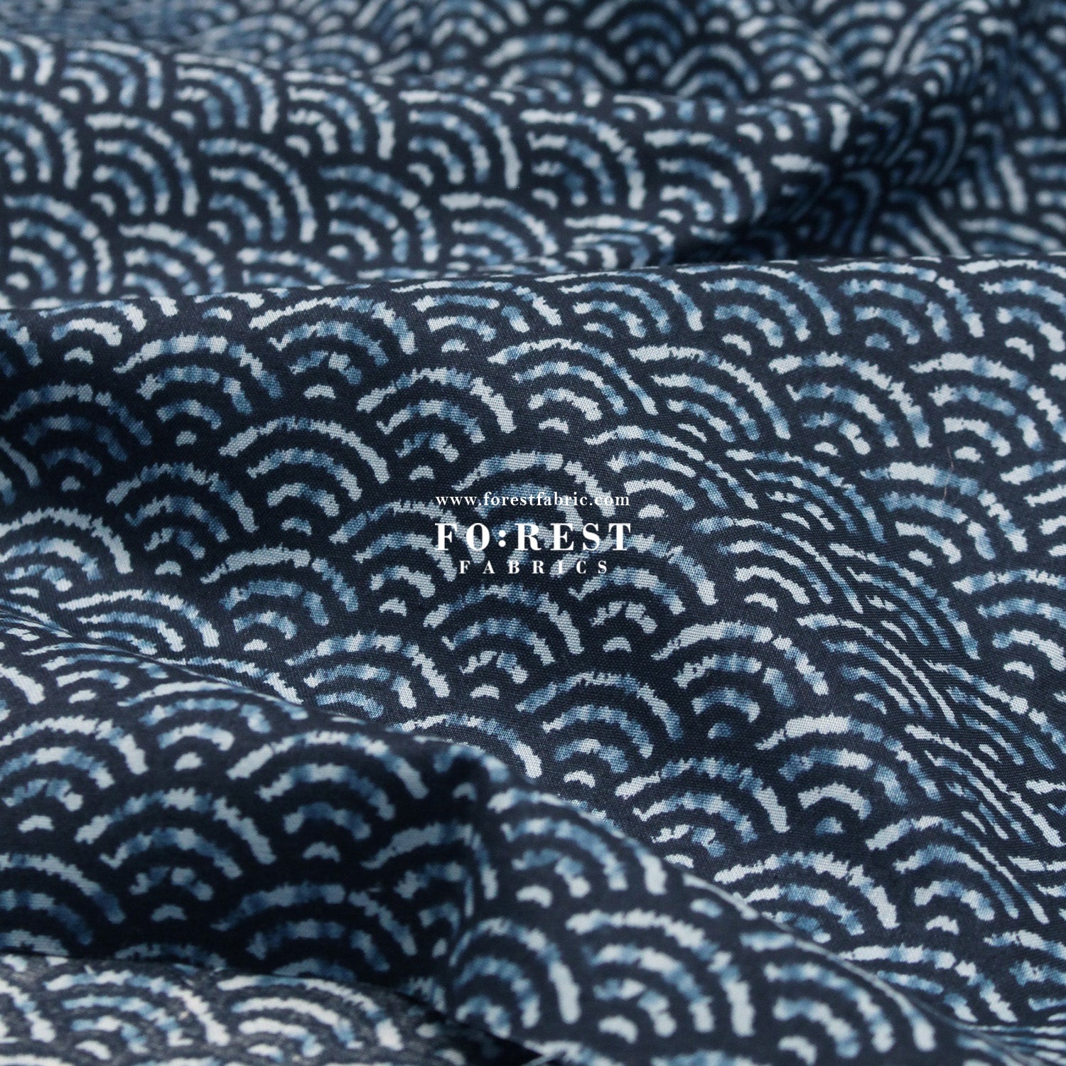 cotton - Wave traditional Japanese style fabric - FO:REST Fabric 布恩堂Liberty fabrictana lawnjapanese fabricykk zipper
