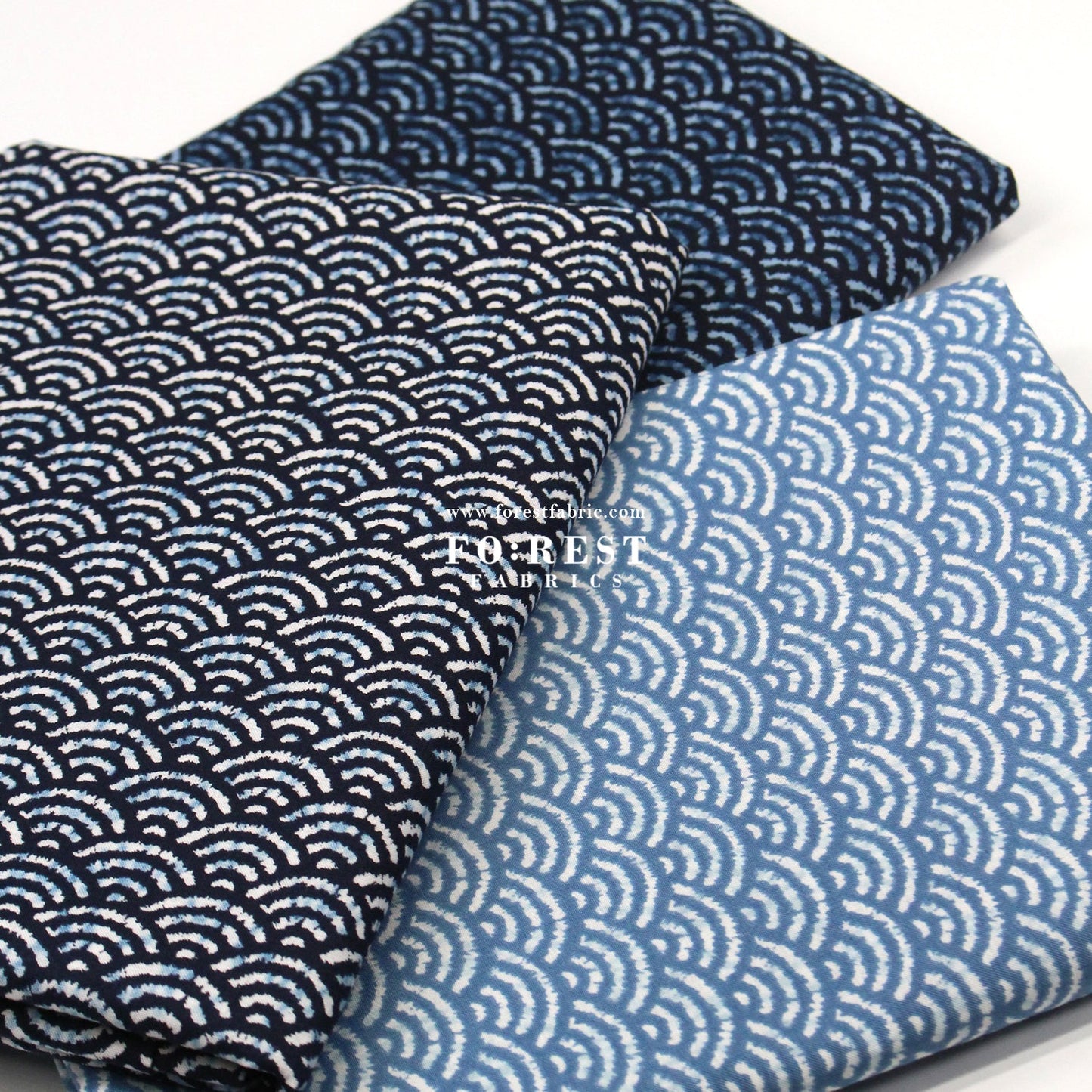 cotton - Wave traditional Japanese style fabric - FO:REST Fabric 布恩堂Liberty fabrictana lawnjapanese fabricykk zipper