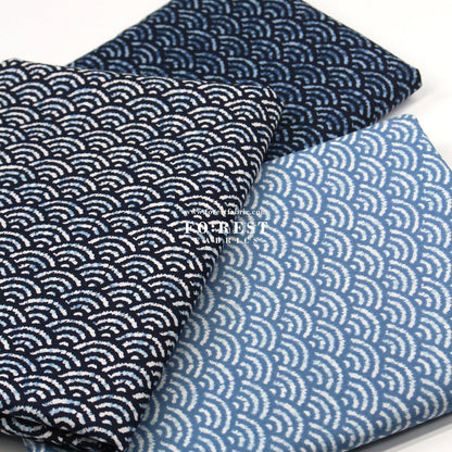 cotton - Wave traditional Japanese style fabric - FO:REST Fabric 布恩堂Liberty fabrictana lawnjapanese fabricykk zipper