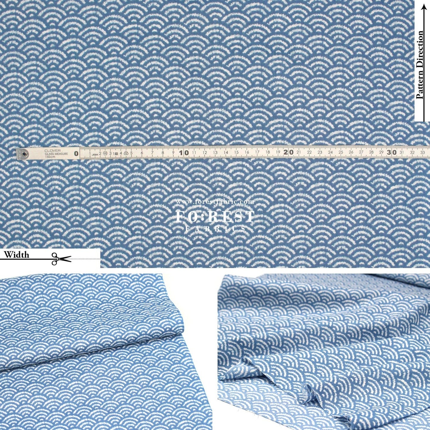 cotton - Wave traditional Japanese style fabric - FO:REST Fabric 布恩堂Liberty fabrictana lawnjapanese fabricykk zipper