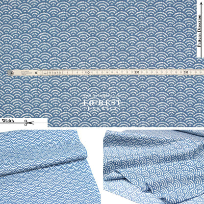 cotton - Wave traditional Japanese style fabric - FO:REST Fabric 布恩堂Liberty fabrictana lawnjapanese fabricykk zipper