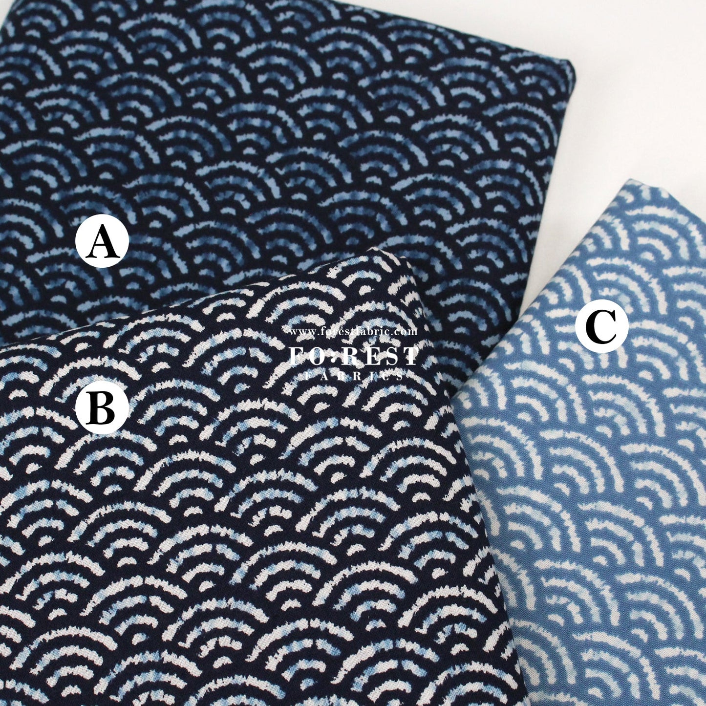 cotton - Wave traditional Japanese style fabric - FO:REST Fabric 布恩堂Liberty fabrictana lawnjapanese fabricykk zipper