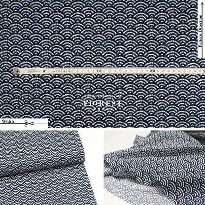 cotton - Wave traditional Japanese style fabric - FO:REST Fabric 布恩堂Liberty fabrictana lawnjapanese fabricykk zipper