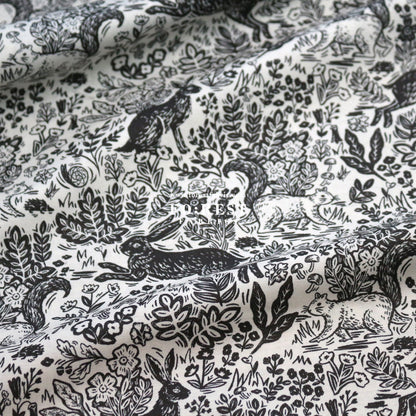 cotton - Wildwood Fable Black - FO:REST Fabric 布恩堂Liberty fabrictana lawnjapanese fabricykk zipper