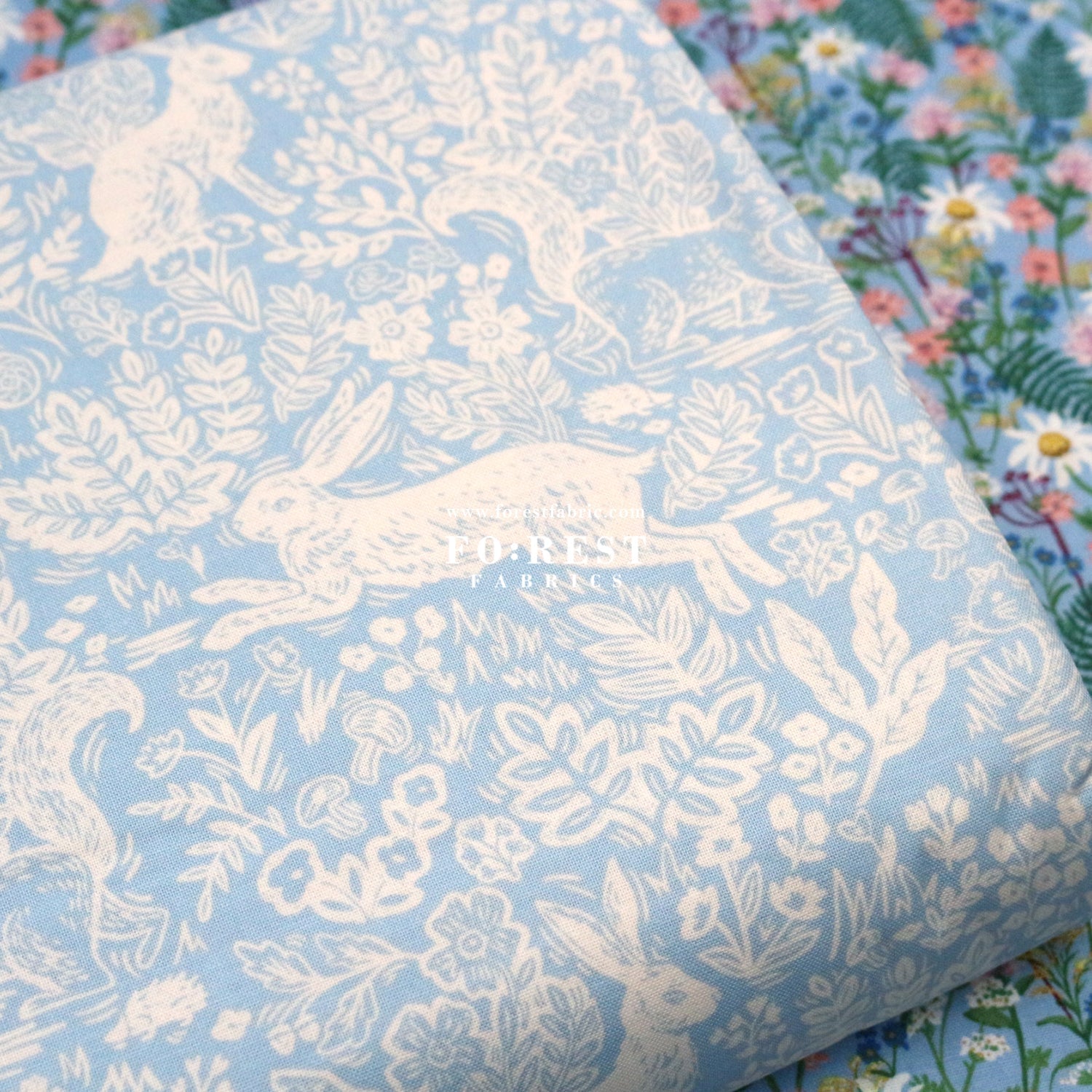 cotton - Wildwood Fable Blue - FO:REST Fabric 布恩堂Liberty fabrictana lawnjapanese fabricykk zipper