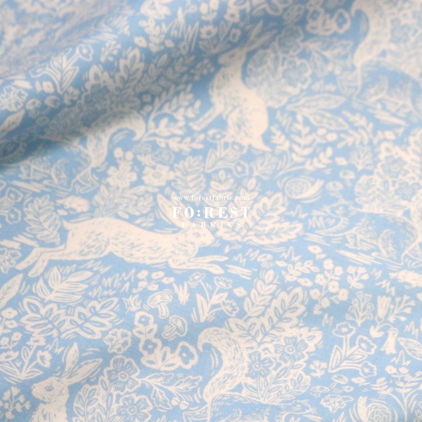 cotton - Wildwood Fable Blue - FO:REST Fabric 布恩堂Liberty fabrictana lawnjapanese fabricykk zipper