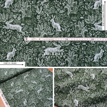 cotton - Wildwood Fable Green - FO:REST Fabric 布恩堂Liberty fabrictana lawnjapanese fabricykk zipper