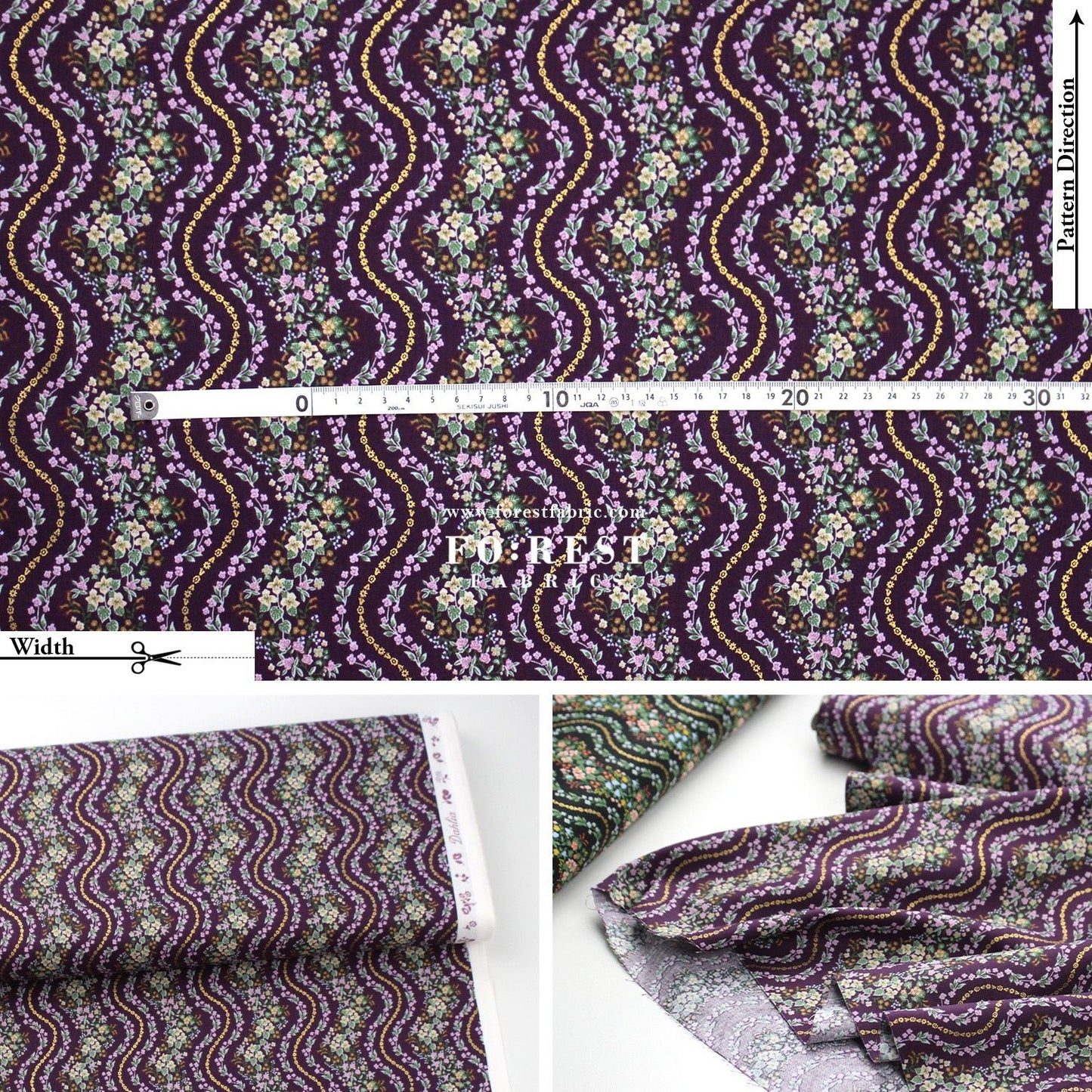 cotton - Wildwood Vines fabric - FO:REST Fabric 布恩堂Liberty fabrictana lawnjapanese fabricykk zipper