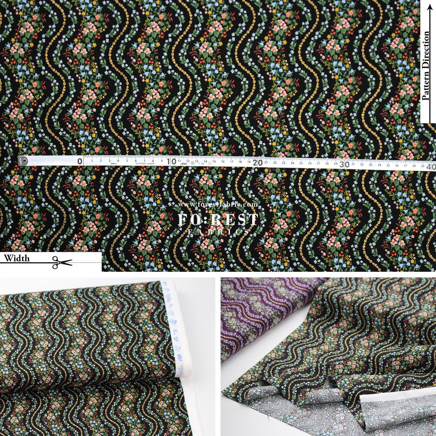 cotton - Wildwood Vines fabric - FO:REST Fabric 布恩堂Liberty fabrictana lawnjapanese fabricykk zipper