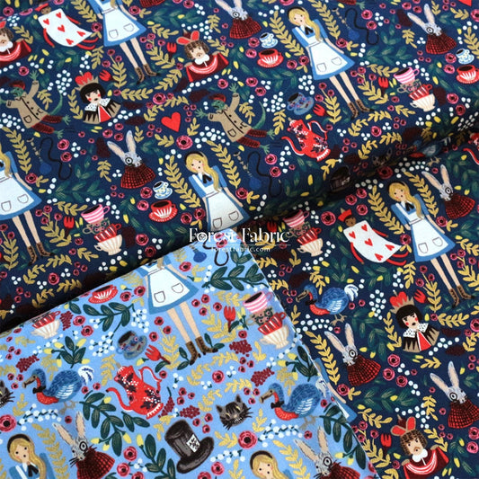 cotton - Wonderland ALICE fabric - FO:REST Fabric 布恩堂Liberty fabric#tana lawn#japanese fabric#ykk zipper#