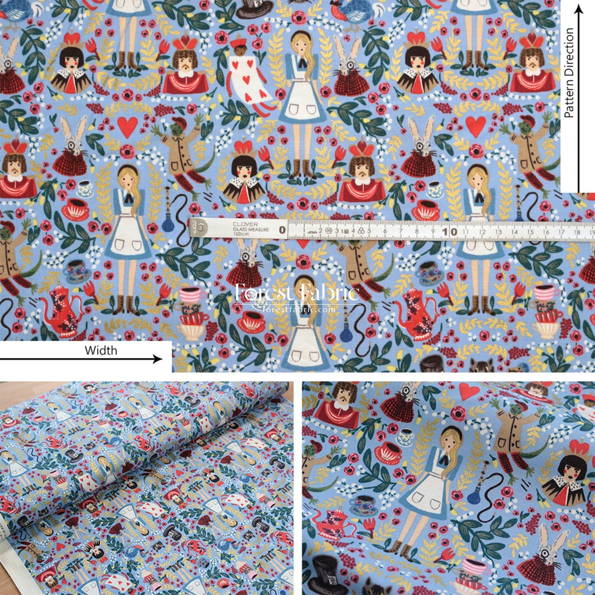cotton - Wonderland ALICE fabric - FO:REST Fabric 布恩堂Liberty fabric#tana lawn#japanese fabric#ykk zipper#