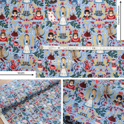 cotton - Wonderland ALICE fabric - FO:REST Fabric 布恩堂Liberty fabric#tana lawn#japanese fabric#ykk zipper#