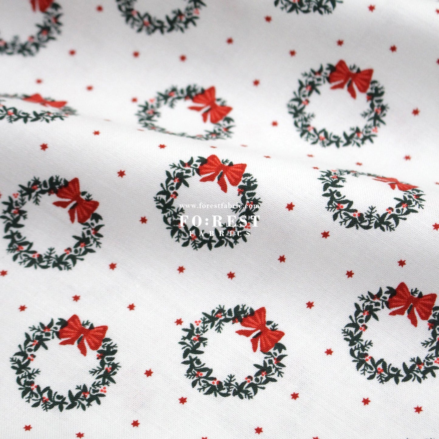 cotton - Wreath Noel Fabric - FO:REST Fabric 布恩堂Liberty fabrictana lawnjapanese fabricykk zipper
