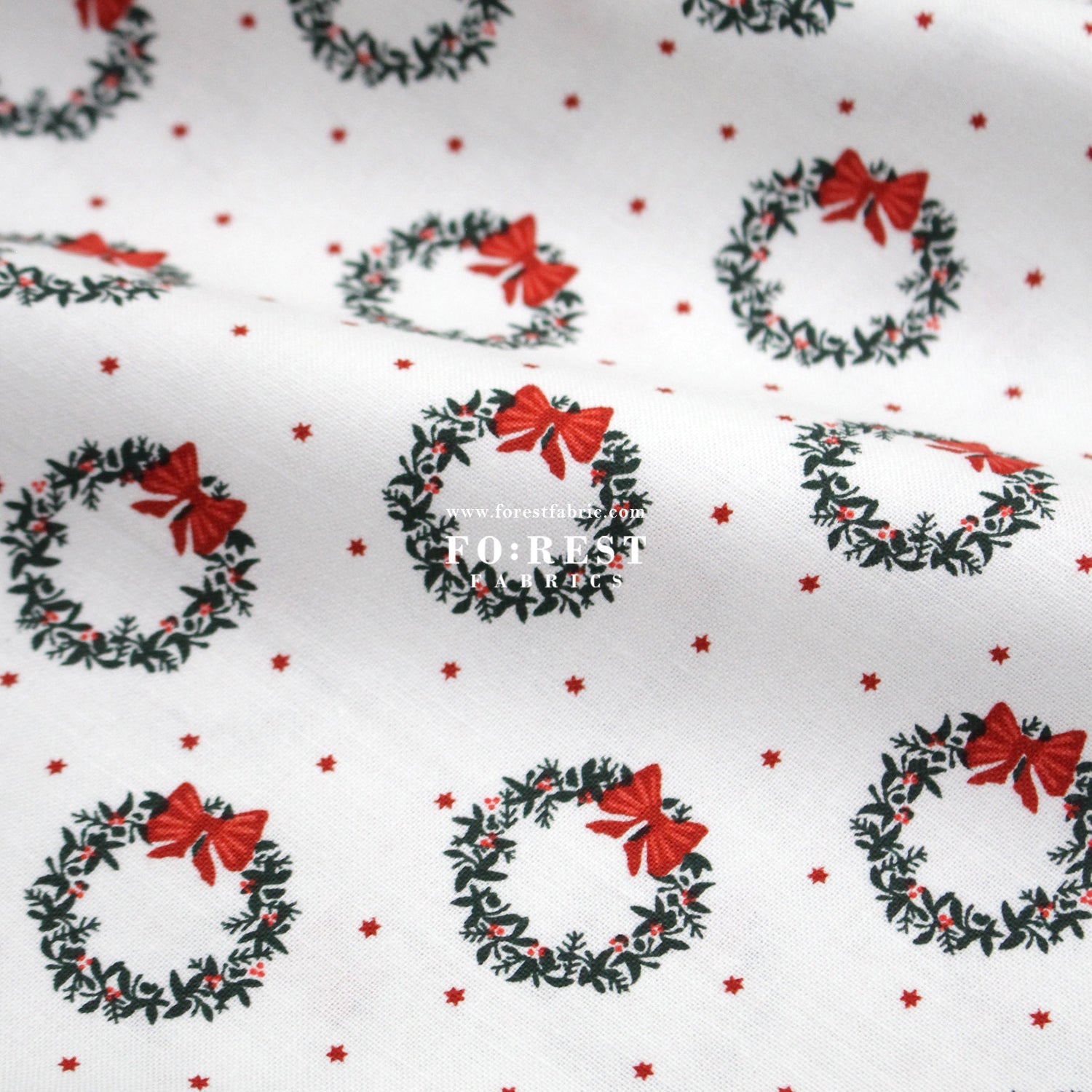 cotton - Wreath Noel Fabric - FO:REST Fabric 布恩堂Liberty fabrictana lawnjapanese fabricykk zipper