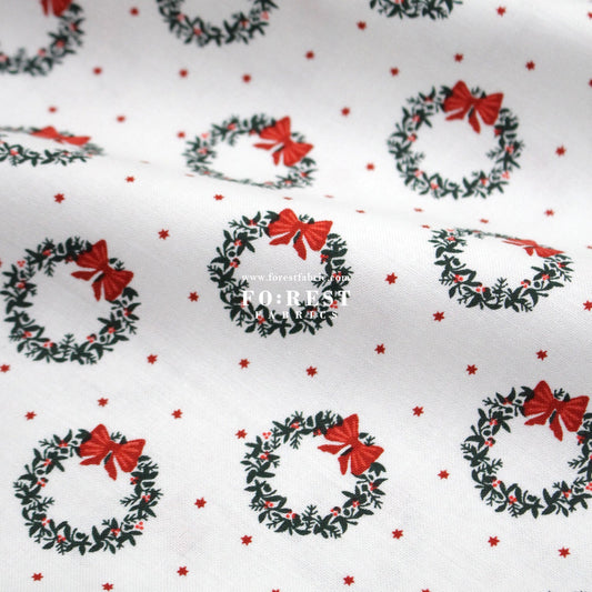 cotton - Wreath Noel Fabric - FO:REST Fabric 布恩堂Liberty fabrictana lawnjapanese fabricykk zipper